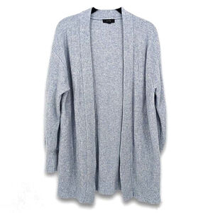 J Crew Cardigan Sweater Open Front Ribbed Knit Wool Alpaca Blend‎ Blue Women's S